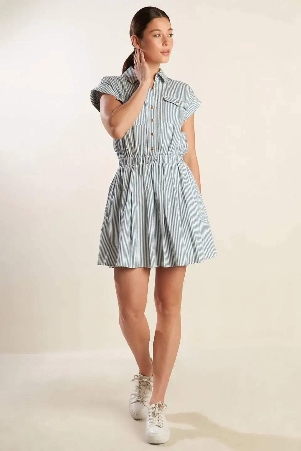 CHAMPAGNE TOAST WOVEN MINI DRESS - Flying Tomato - Flyclothing LLC