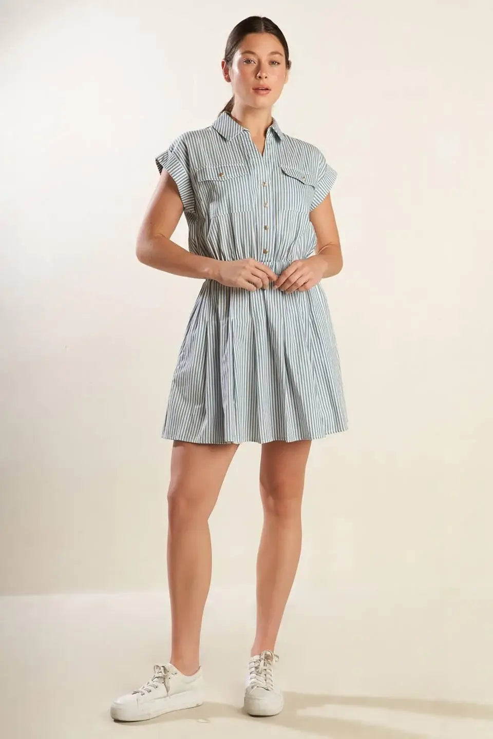 CHAMPAGNE TOAST WOVEN MINI DRESS - Flying Tomato - Flyclothing LLC