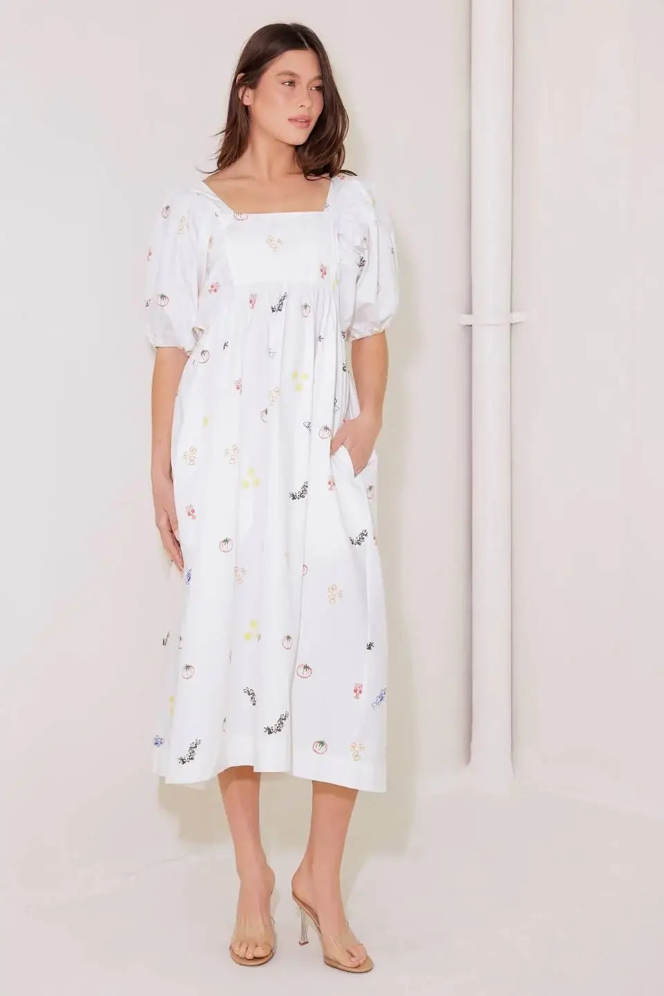 THE WORLD IS YOURS WOVEN MIDI DRESS - Flying Tomato - Flyclothing LLC