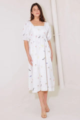 THE WORLD IS YOURS WOVEN MIDI DRESS - Flying Tomato - Flyclothing LLC