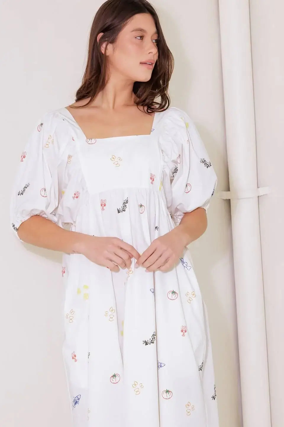 THE WORLD IS YOURS WOVEN MIDI DRESS - Flying Tomato - Flyclothing LLC