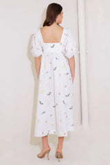 THE WORLD IS YOURS WOVEN MIDI DRESS - Flying Tomato - Flyclothing LLC
