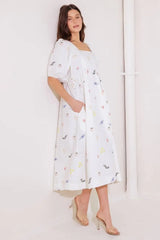 THE WORLD IS YOURS WOVEN MIDI DRESS - Flying Tomato - Flyclothing LLC