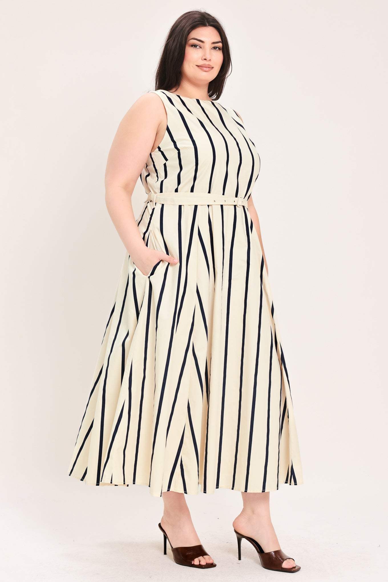 SAIL AWAY WOVEN MIDI DRESS - Flying Tomato - Flyclothing LLC