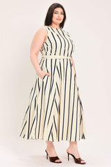 SAIL AWAY WOVEN MIDI DRESS - Flying Tomato - Flyclothing LLC