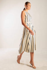 SAIL AWAY WOVEN MIDI DRESS - Flying Tomato - Flyclothing LLC
