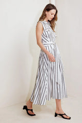 HUGS & VANILLA CLOUDS WOVEN MIDI DRESS - Flying Tomato - Flyclothing LLC
