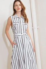 HUGS & VANILLA CLOUDS WOVEN MIDI DRESS - Flying Tomato - Flyclothing LLC