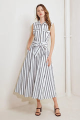 HUGS & VANILLA CLOUDS WOVEN MIDI DRESS - Flying Tomato - Flyclothing LLC