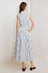 HUGS & VANILLA CLOUDS WOVEN MIDI DRESS - Flying Tomato - Flyclothing LLC