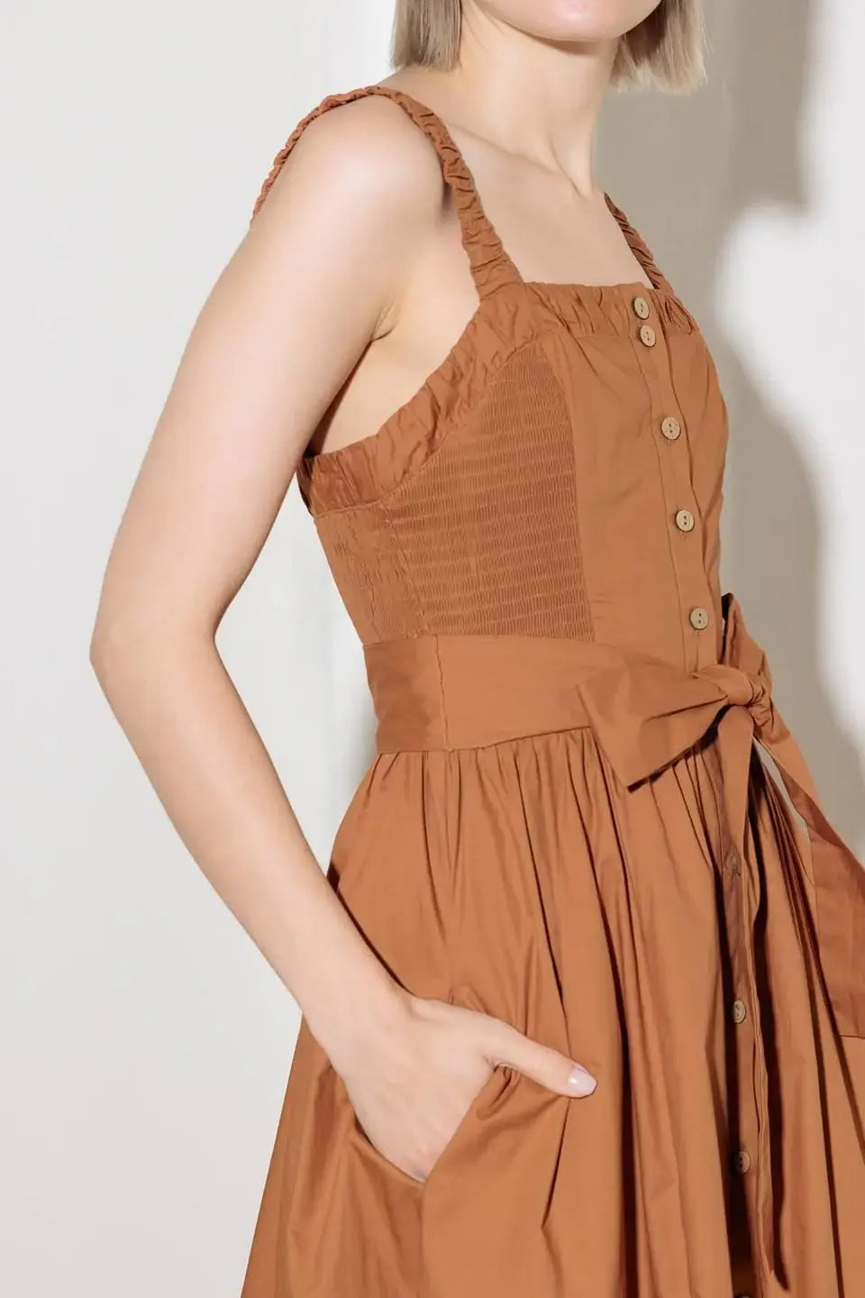SOAK IN THE SUNSET WOVEN MIDI DRESS - Flying Tomato - Flyclothing LLC