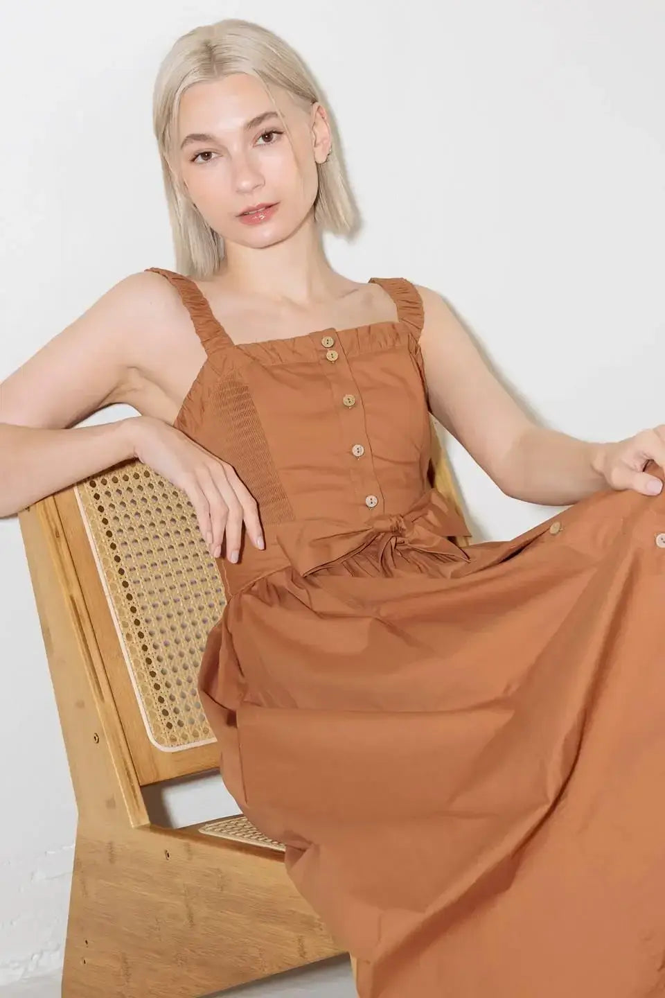 SOAK IN THE SUNSET WOVEN MIDI DRESS - Flying Tomato - Flyclothing LLC