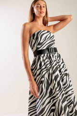 NOT SO ORDINARY WOVEN MIDI DRESS - Flying Tomato - Flyclothing LLC