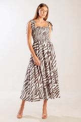 DANCING WITH THE WOVEN MIDI DRESS - Flying Tomato - Flyclothing LLC