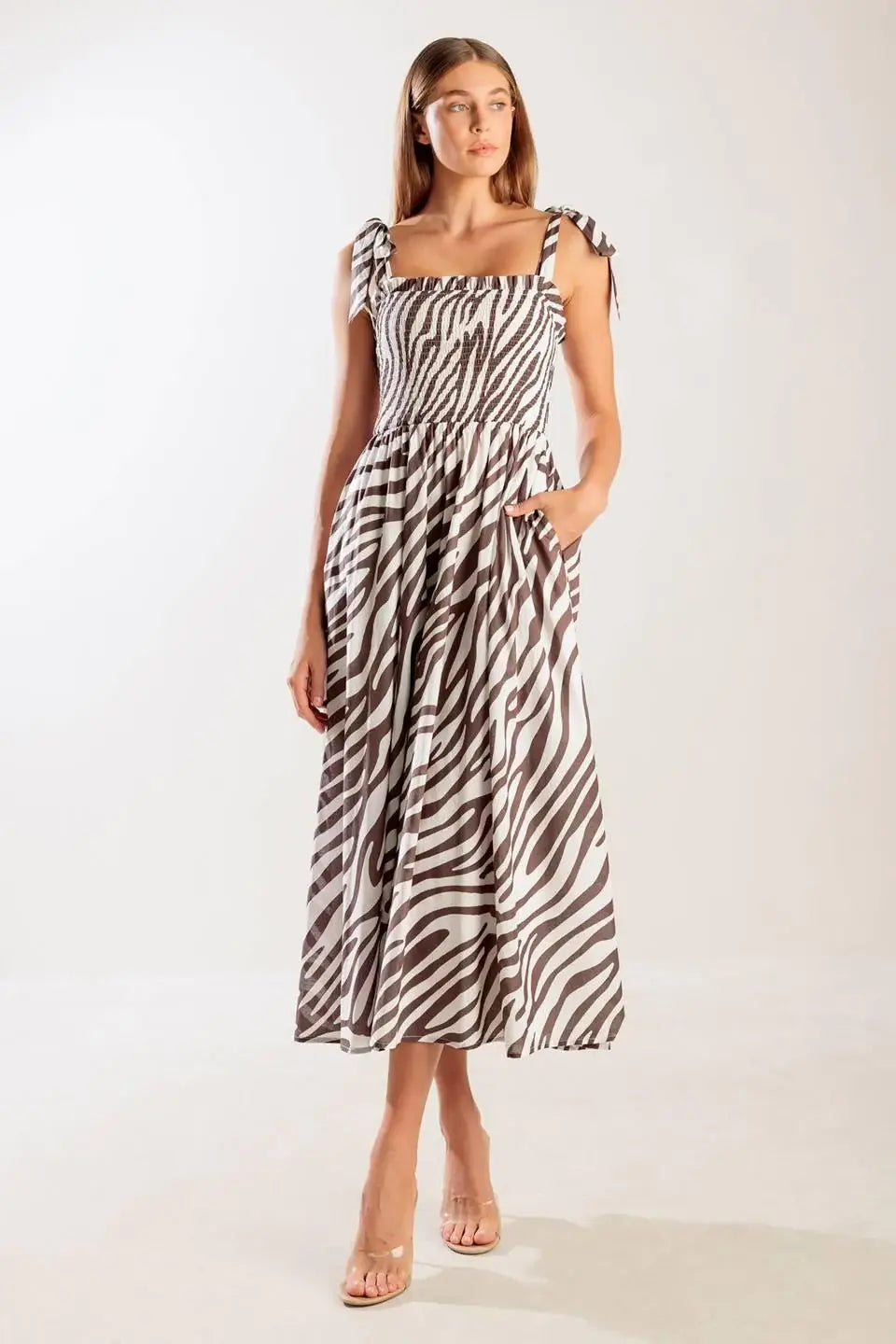 DANCING WITH THE WOVEN MIDI DRESS - Flying Tomato - Flyclothing LLC