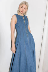 IRRESISTIBLY POISED DENIM MIDI DRESS - Flying Tomato - Flyclothing LLC
