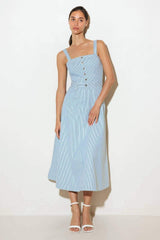 CAREFREE DAISY WOVEN MIDI DRESS - Flying Tomato - Flyclothing LLC