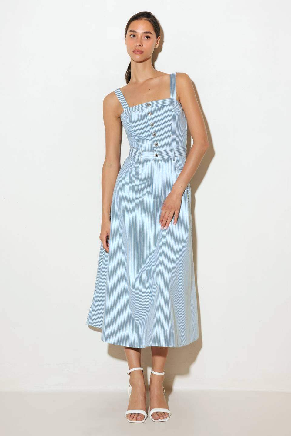 CAREFREE DAISY WOVEN MIDI DRESS - Flying Tomato - Flyclothing LLC