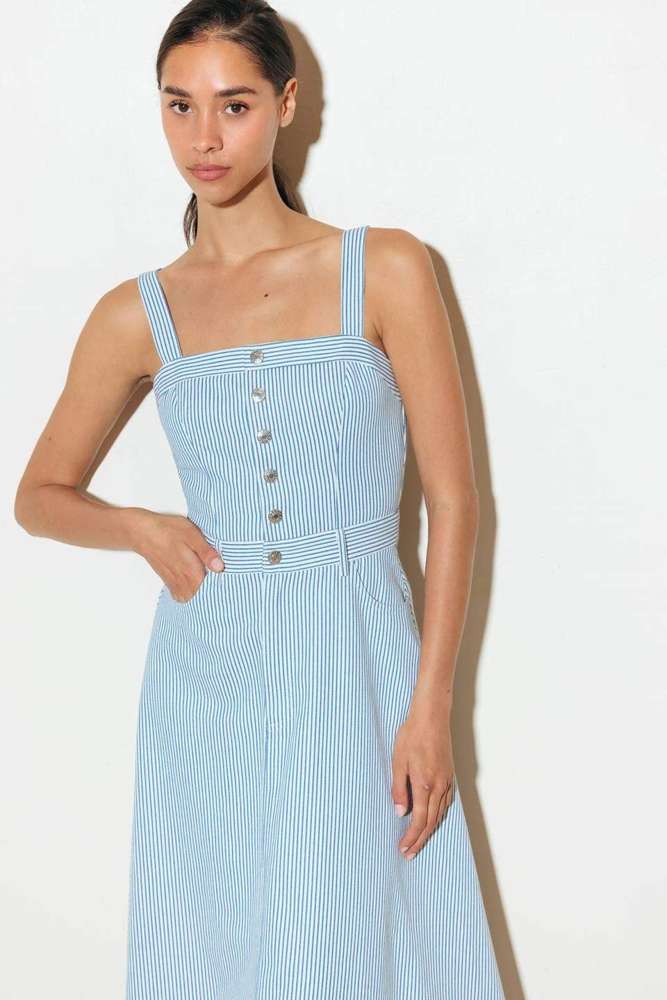 CAREFREE DAISY WOVEN MIDI DRESS - Flying Tomato - Flyclothing LLC