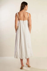 JUST WONDERING WOVEN MIDI DRESS - Flying Tomato - Flyclothing LLC