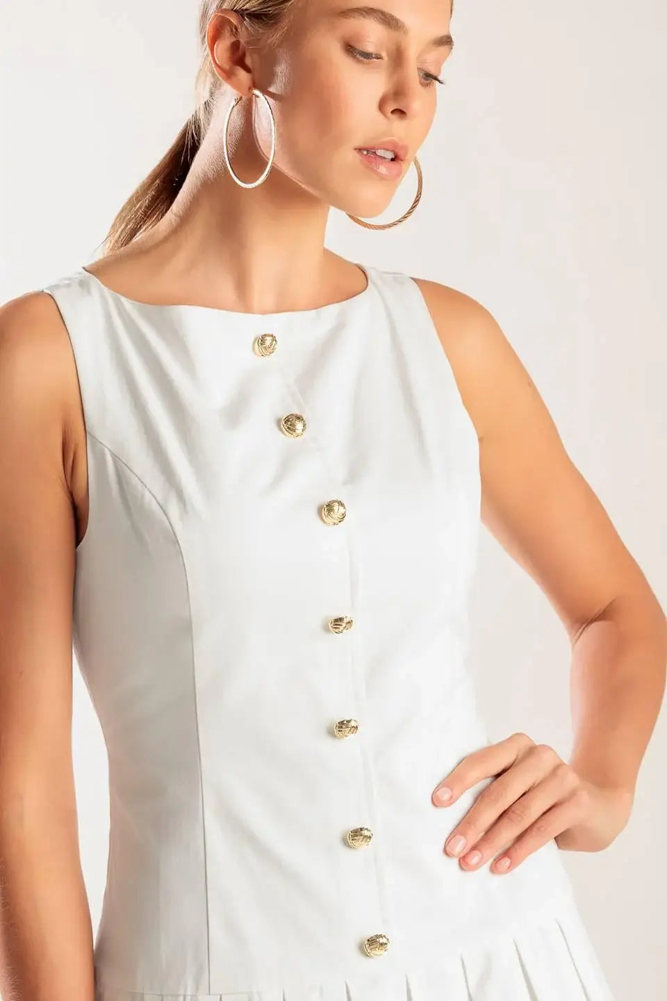 NO COMPARISON WHITE WOVEN MINI DRESS - Flying Tomato - Flyclothing LLC