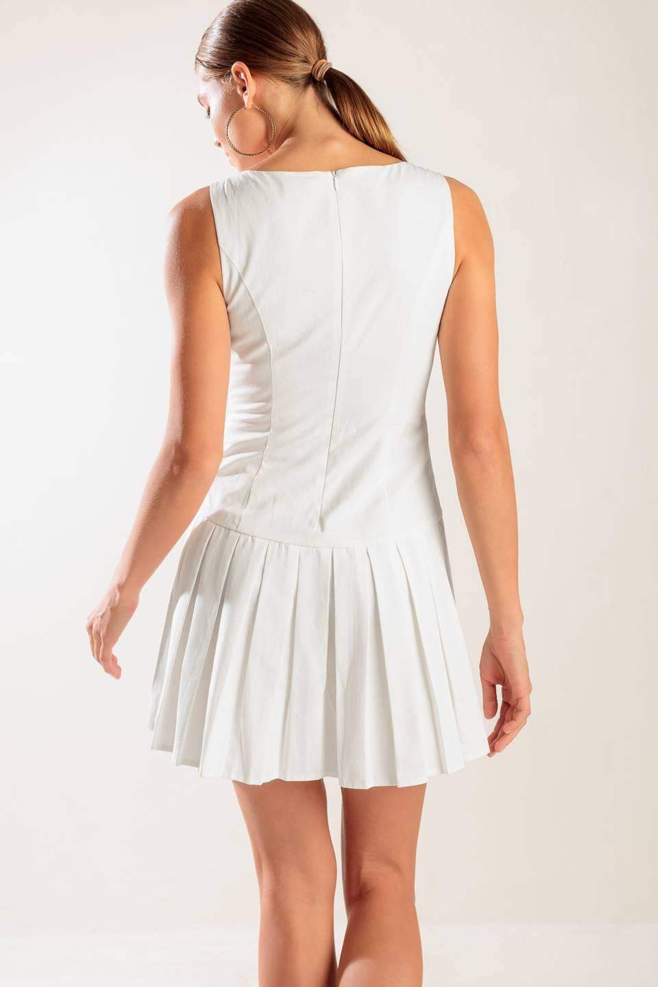 NO COMPARISON WHITE WOVEN MINI DRESS - Flying Tomato - Flyclothing LLC