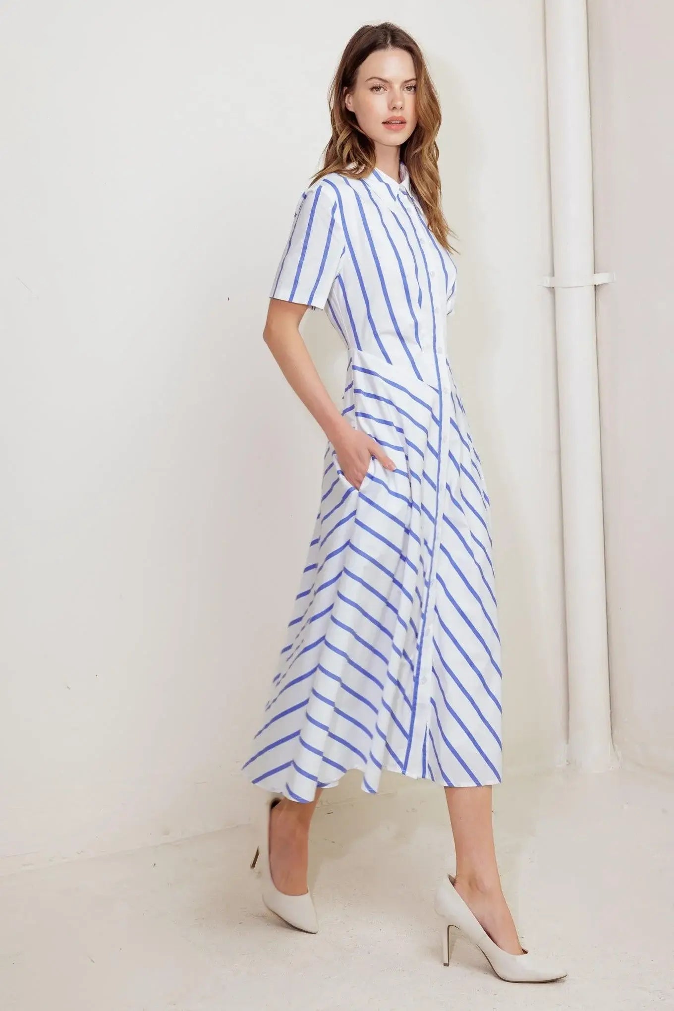 YOU HAD ME AT WOVEN MIDI DRESS - Flying Tomato - Flyclothing LLC