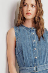 MIDNIGHT RODEO DENIM MIDI DRESS - Flying Tomato - Flyclothing LLC