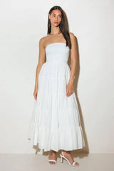 NEO BREEZE WHITE MIDI DRESS - Flying Tomato - Flyclothing LLC