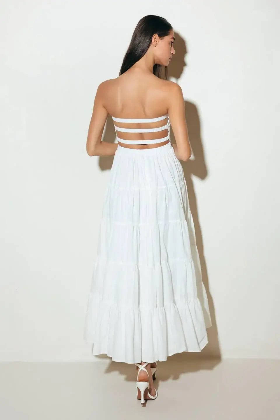 NEO BREEZE WHITE MIDI DRESS - Flying Tomato - Flyclothing LLC