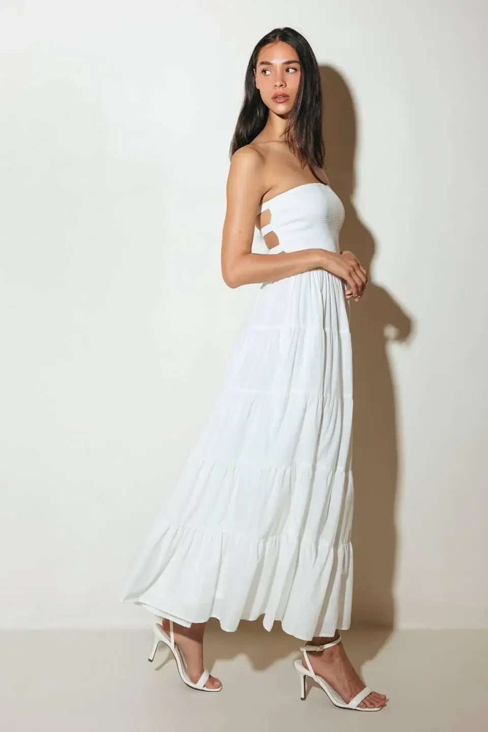 NEO BREEZE WHITE MIDI DRESS - Flying Tomato - Flyclothing LLC