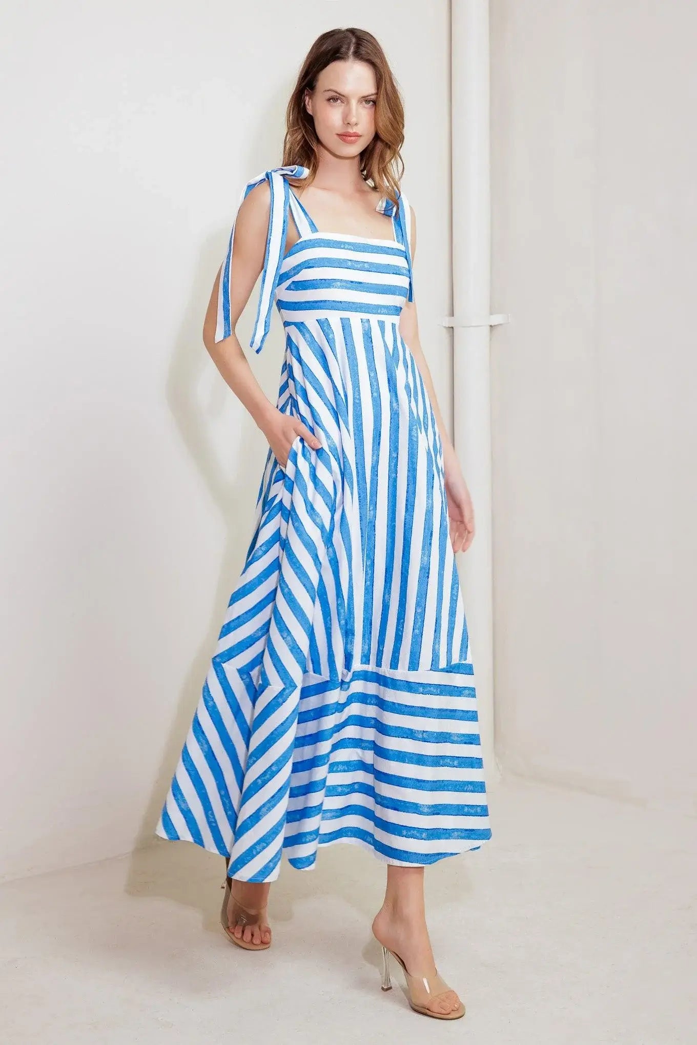 OCEAN BREEZE WOVEN MIDI DRESS - Flying Tomato - Flyclothing LLC