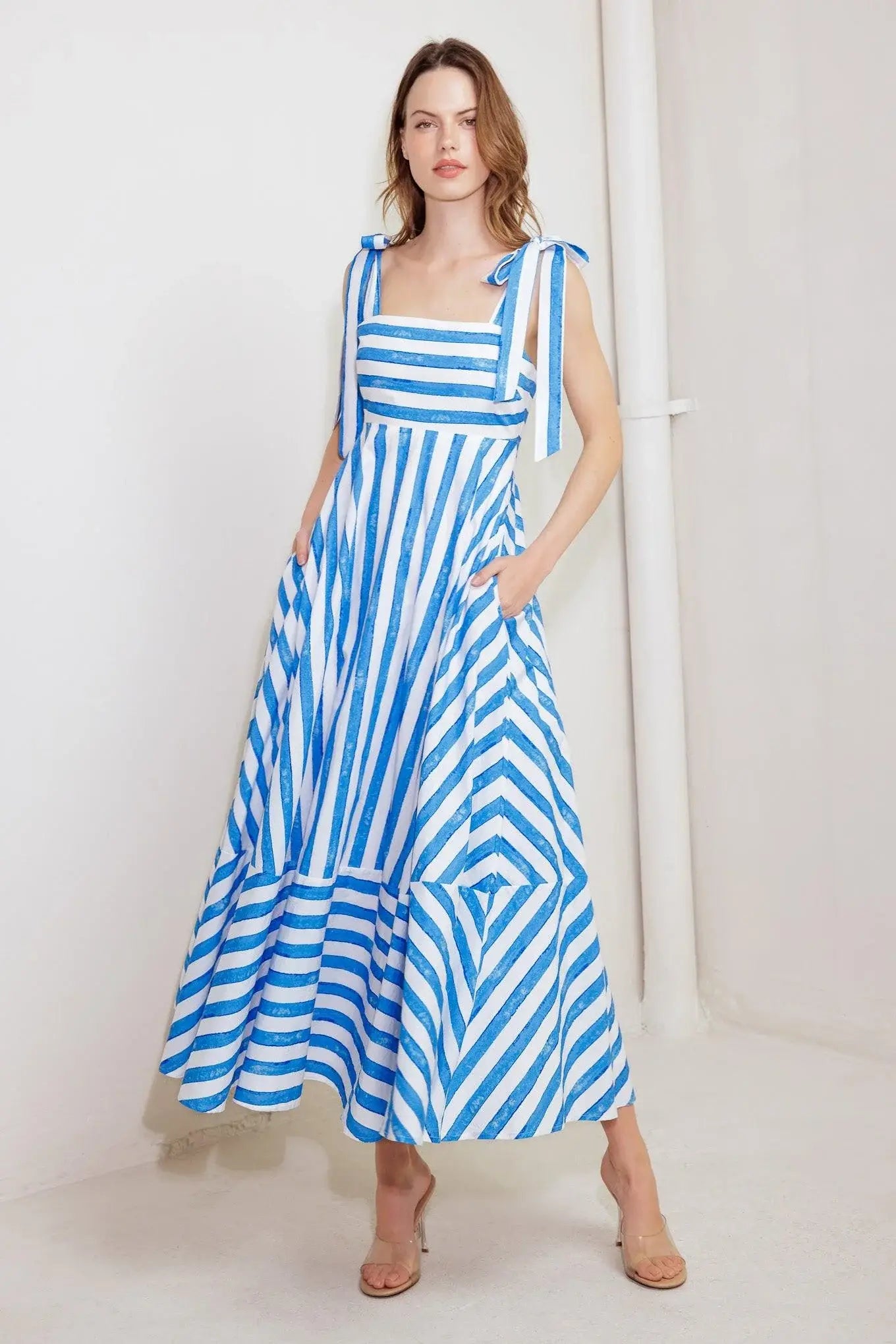 OCEAN BREEZE WOVEN MIDI DRESS - Flying Tomato - Flyclothing LLC