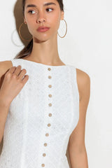 AT FIRST GLANCE WOVEN MINI DRESS - Flying Tomato - Flyclothing LLC