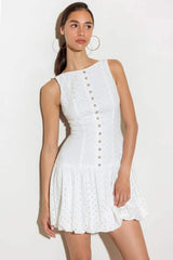 AT FIRST GLANCE WOVEN MINI DRESS - Flying Tomato - Flyclothing LLC