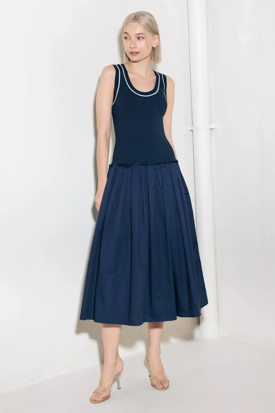 CELEBRATE EVERYDAY NAVY DRESS - Flying Tomato - Flyclothing LLC