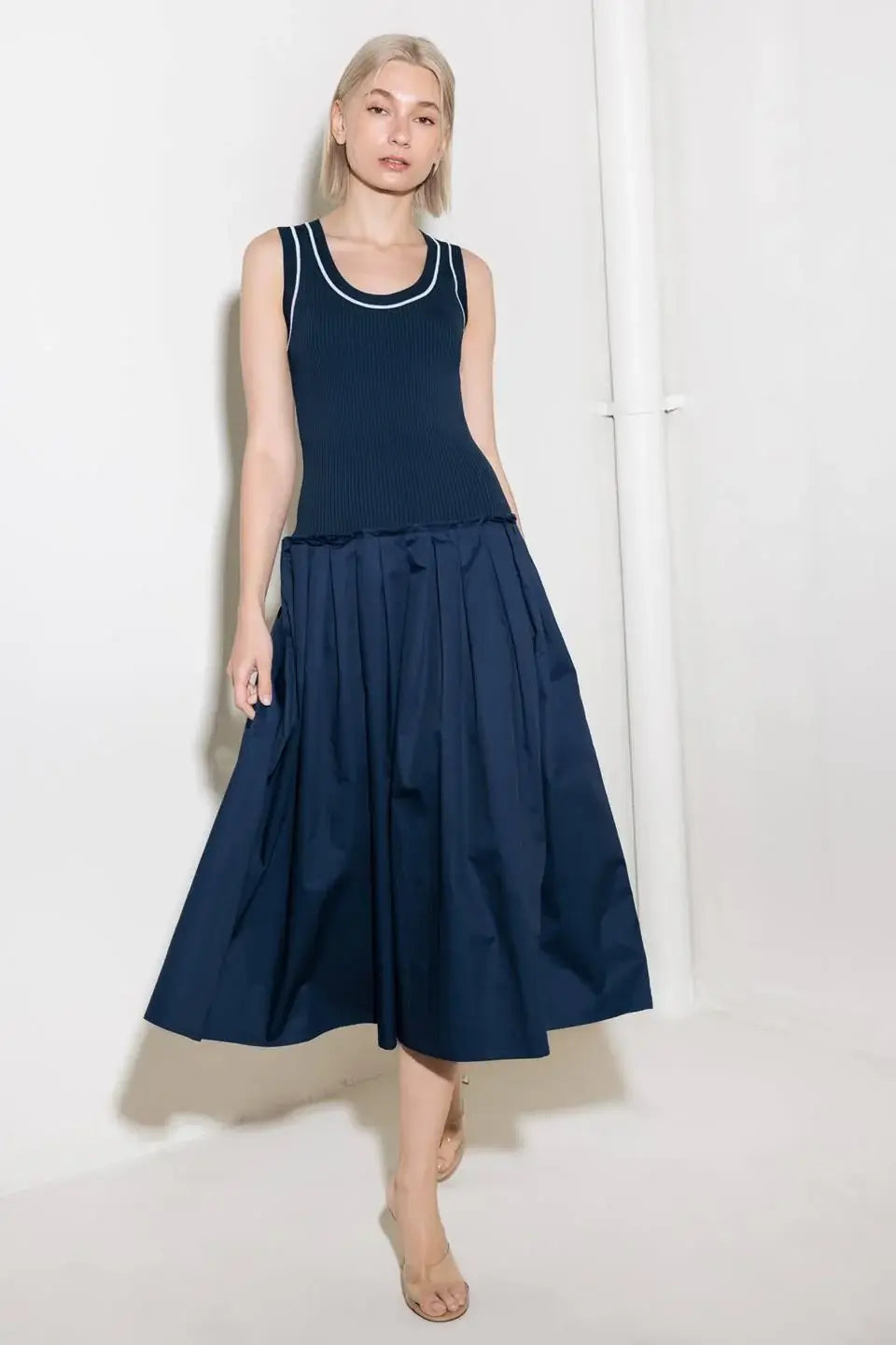 CELEBRATE EVERYDAY NAVY DRESS - Flying Tomato - Flyclothing LLC