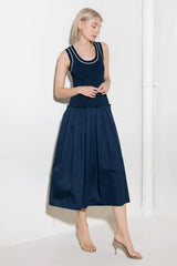 CELEBRATE EVERYDAY NAVY DRESS - Flying Tomato - Flyclothing LLC