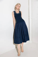 CELEBRATE EVERYDAY NAVY DRESS - Flying Tomato - Flyclothing LLC
