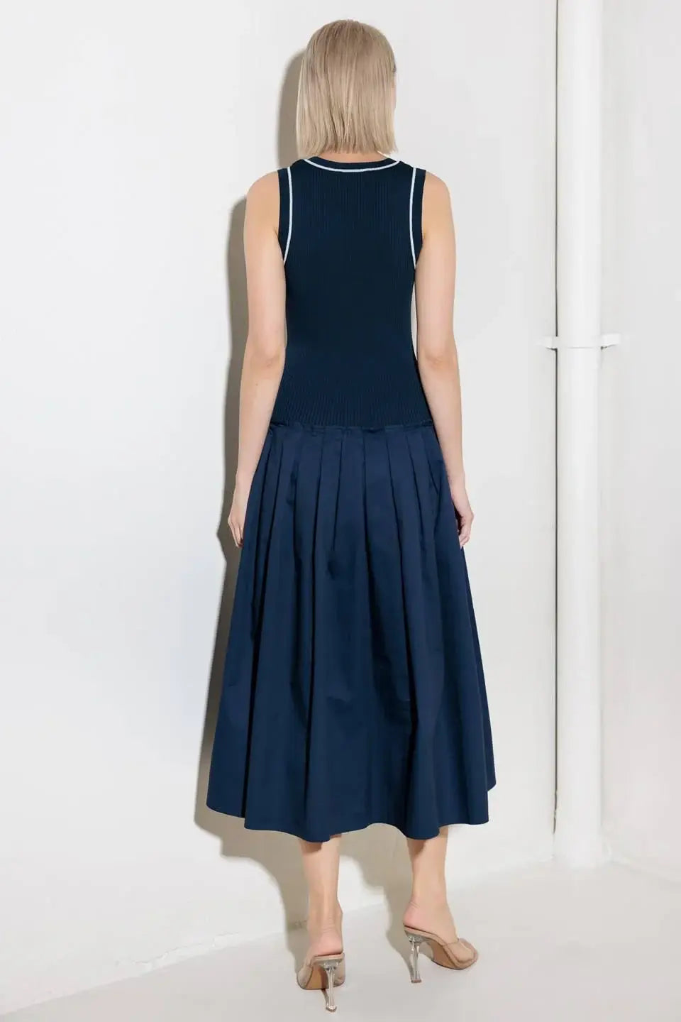 CELEBRATE EVERYDAY NAVY DRESS - Flying Tomato - Flyclothing LLC