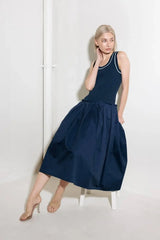 CELEBRATE EVERYDAY NAVY DRESS - Flying Tomato - Flyclothing LLC