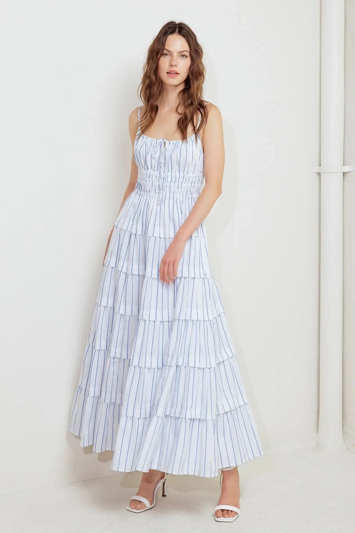 BREEZE NOTE WOVEN MIDI DRESS - Flying Tomato - Flyclothing LLC