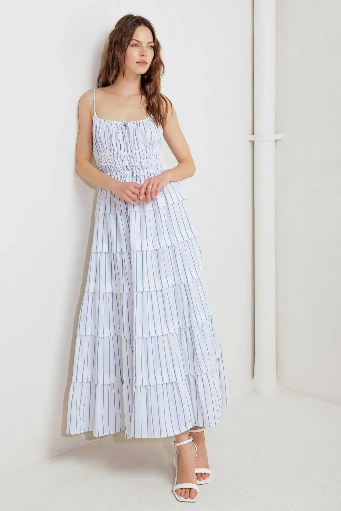 BREEZE NOTE WOVEN MIDI DRESS - Flying Tomato - Flyclothing LLC