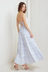 BREEZE NOTE WOVEN MIDI DRESS - Flying Tomato - Flyclothing LLC