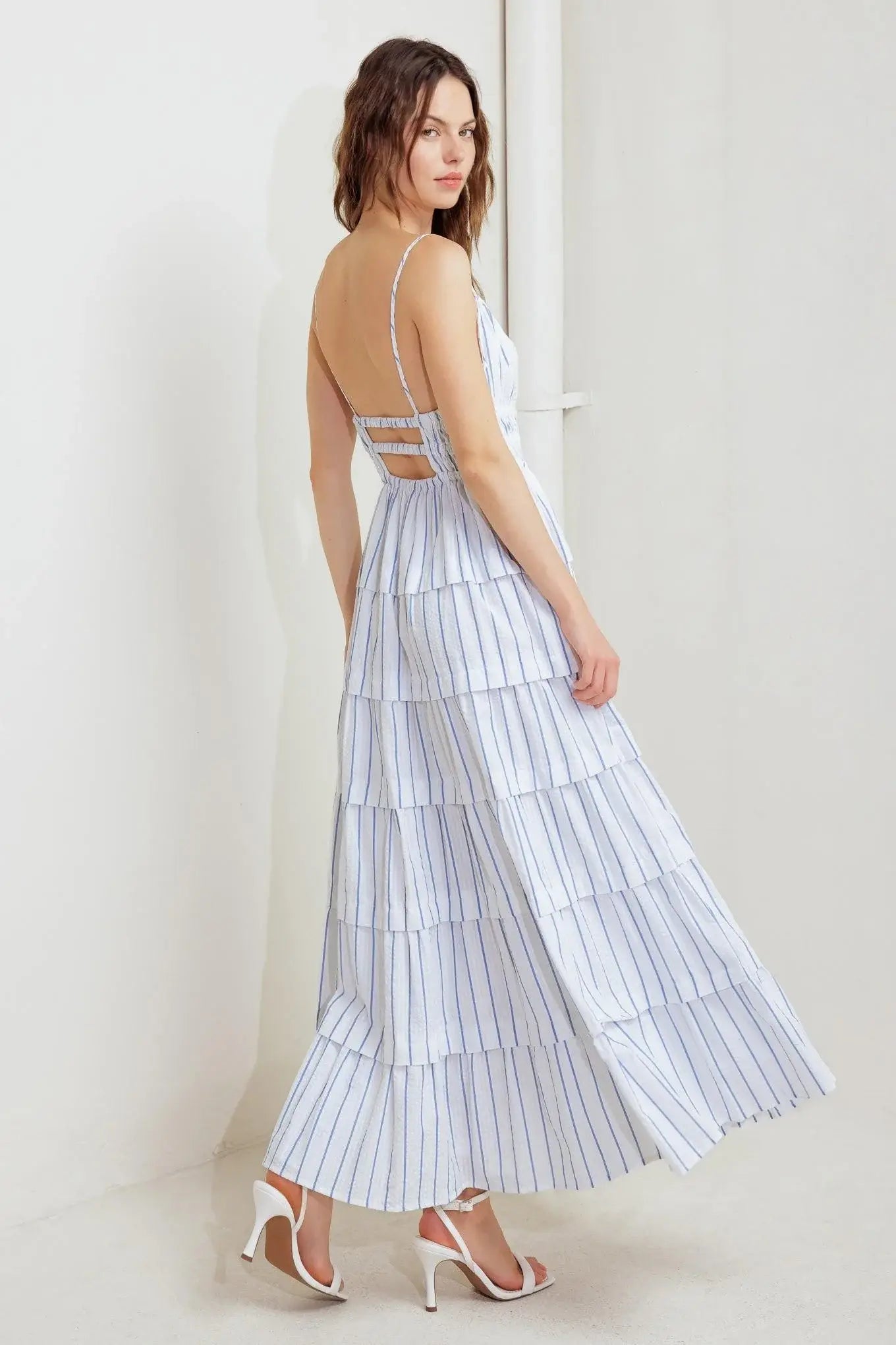 BREEZE NOTE WOVEN MIDI DRESS - Flying Tomato - Flyclothing LLC