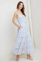 BREEZE NOTE WOVEN MIDI DRESS - Flying Tomato - Flyclothing LLC