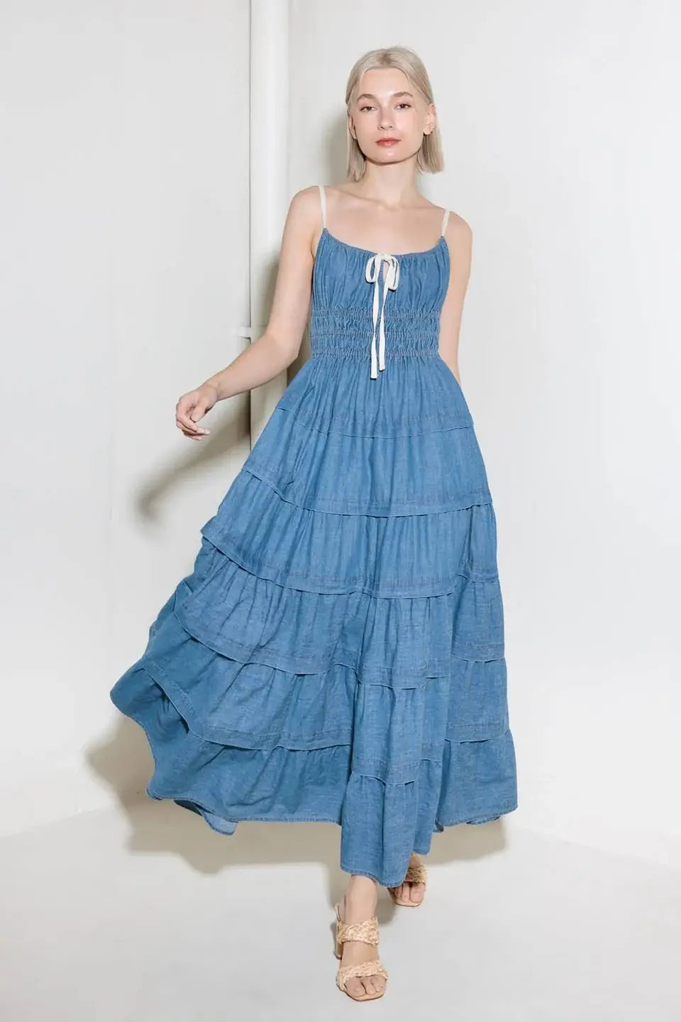 ETERNAL DESIRE DENIM MIDI DRESS - Flying Tomato - Flyclothing LLC