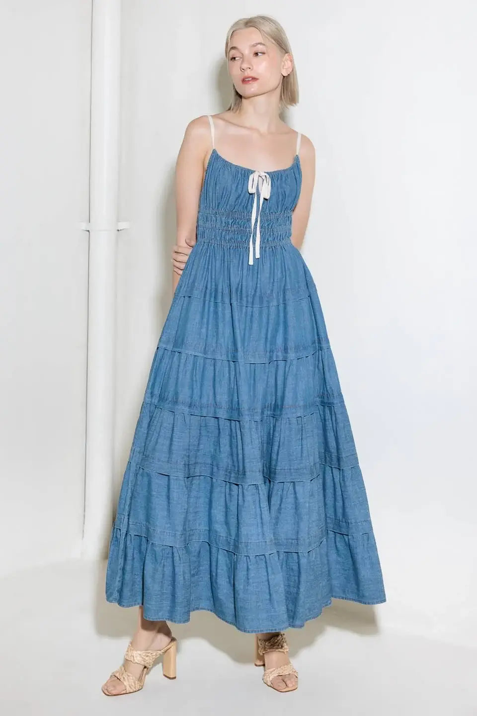 ETERNAL DESIRE DENIM MIDI DRESS - Flying Tomato - Flyclothing LLC