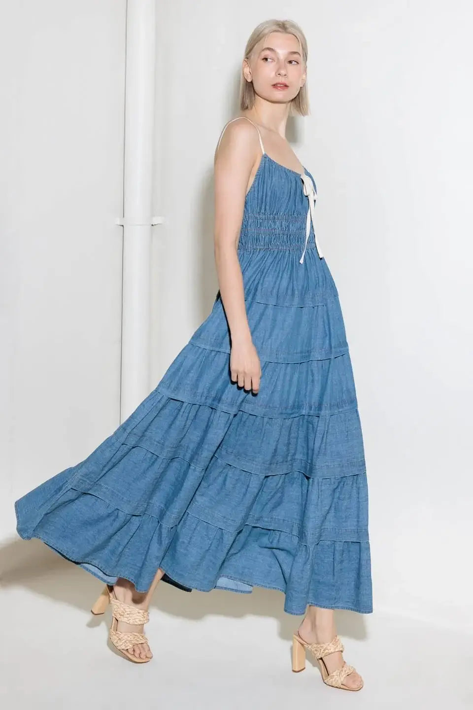 ETERNAL DESIRE DENIM MIDI DRESS - Flying Tomato - Flyclothing LLC