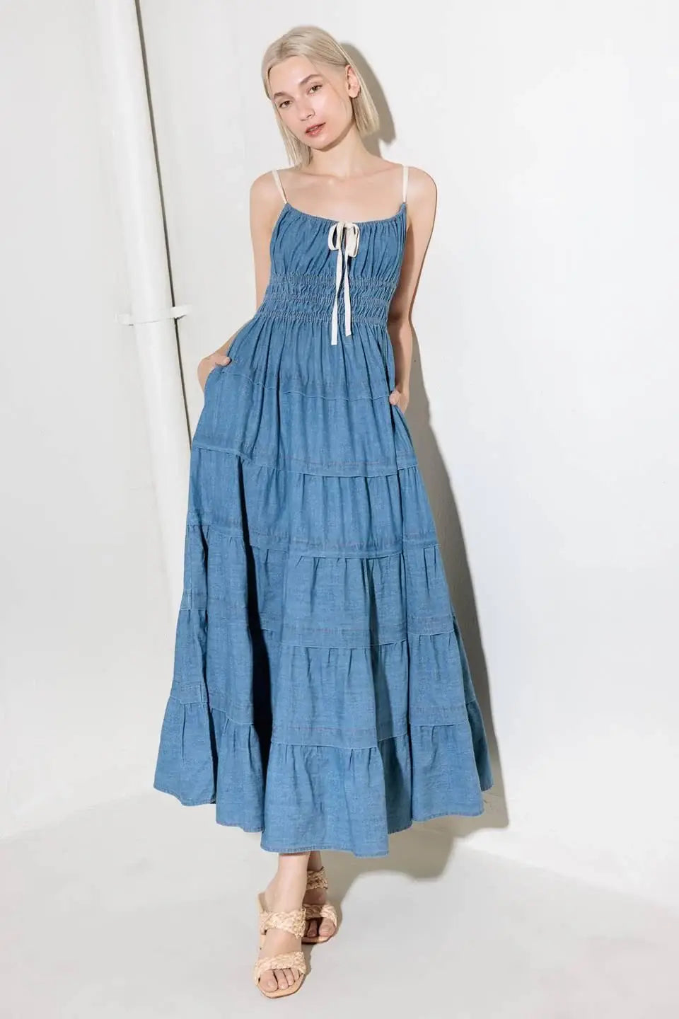 ETERNAL DESIRE DENIM MIDI DRESS - Flying Tomato - Flyclothing LLC